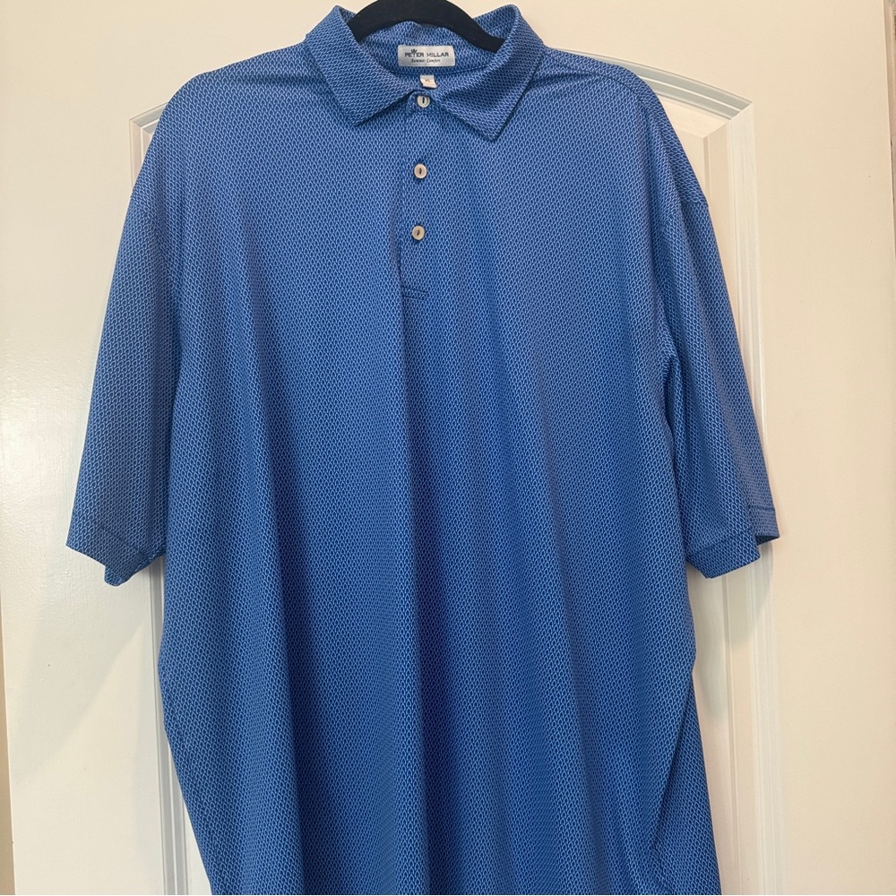 Peter Millar blue short sleeve Summer Comfort Troon North Golf Club polo X